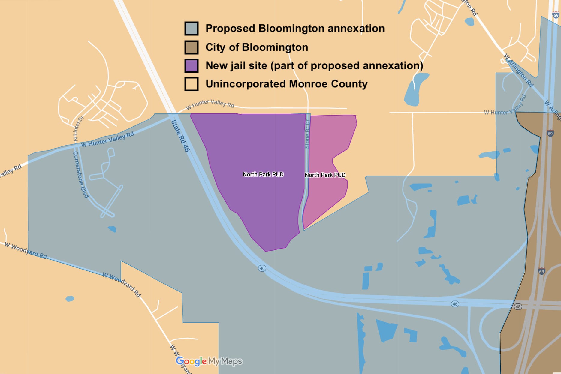 This is a map of the planned new site for the Monroe County jail.