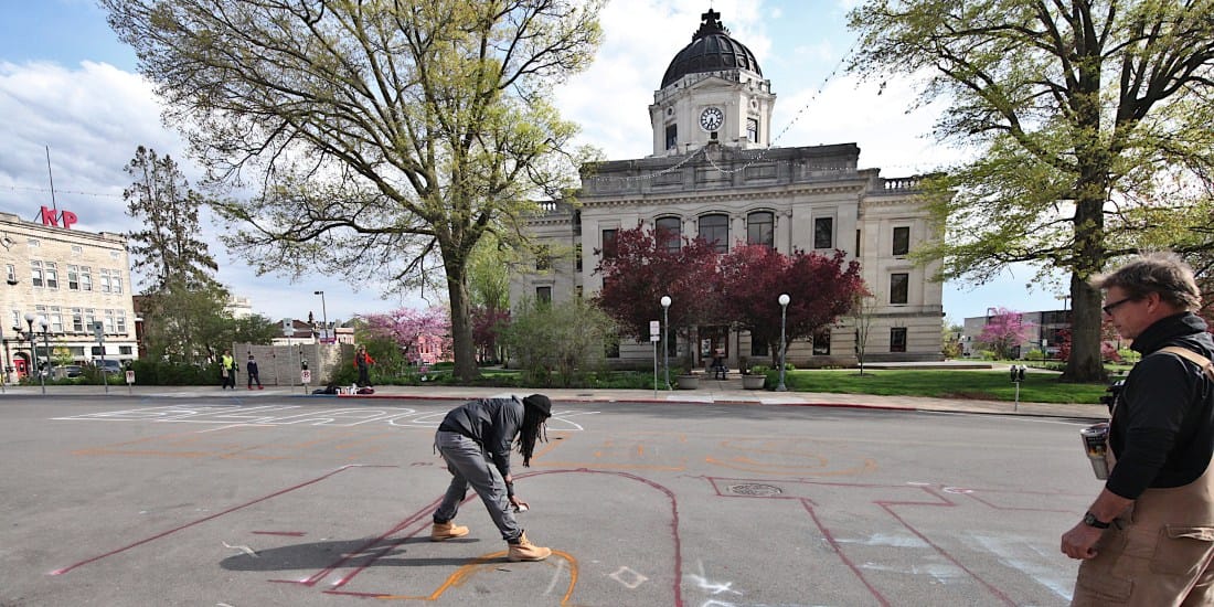 “Black Lives Matter” street mural work put off by morning rain, day still not a washout