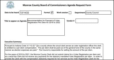 Settlement on Monroe county clerk’s per diem pay OK’d by commissioners: $9,249.50