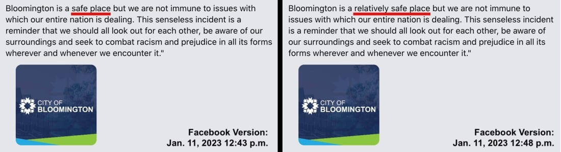 Column: Is Bloomington a ‘relatively safe place’?