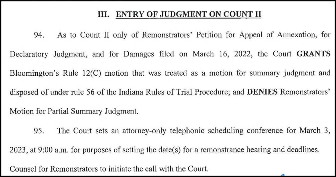 Judge: No more time for remonstrators to collect signatures against Bloomington annexation