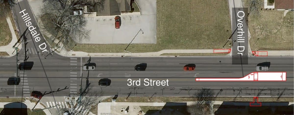 Median in the works for 3rd Street at Overhill, traffic commission gets briefed