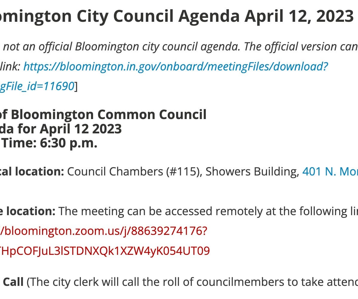 Bloomington City Council Agenda April 12, 2023