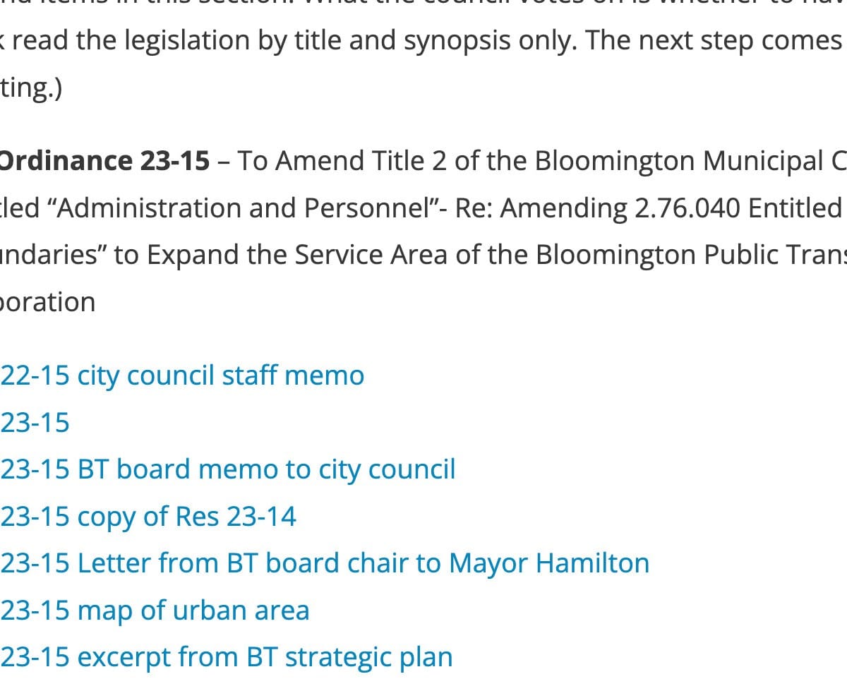 Bloomington City Council Agenda Aug. 2, 2023