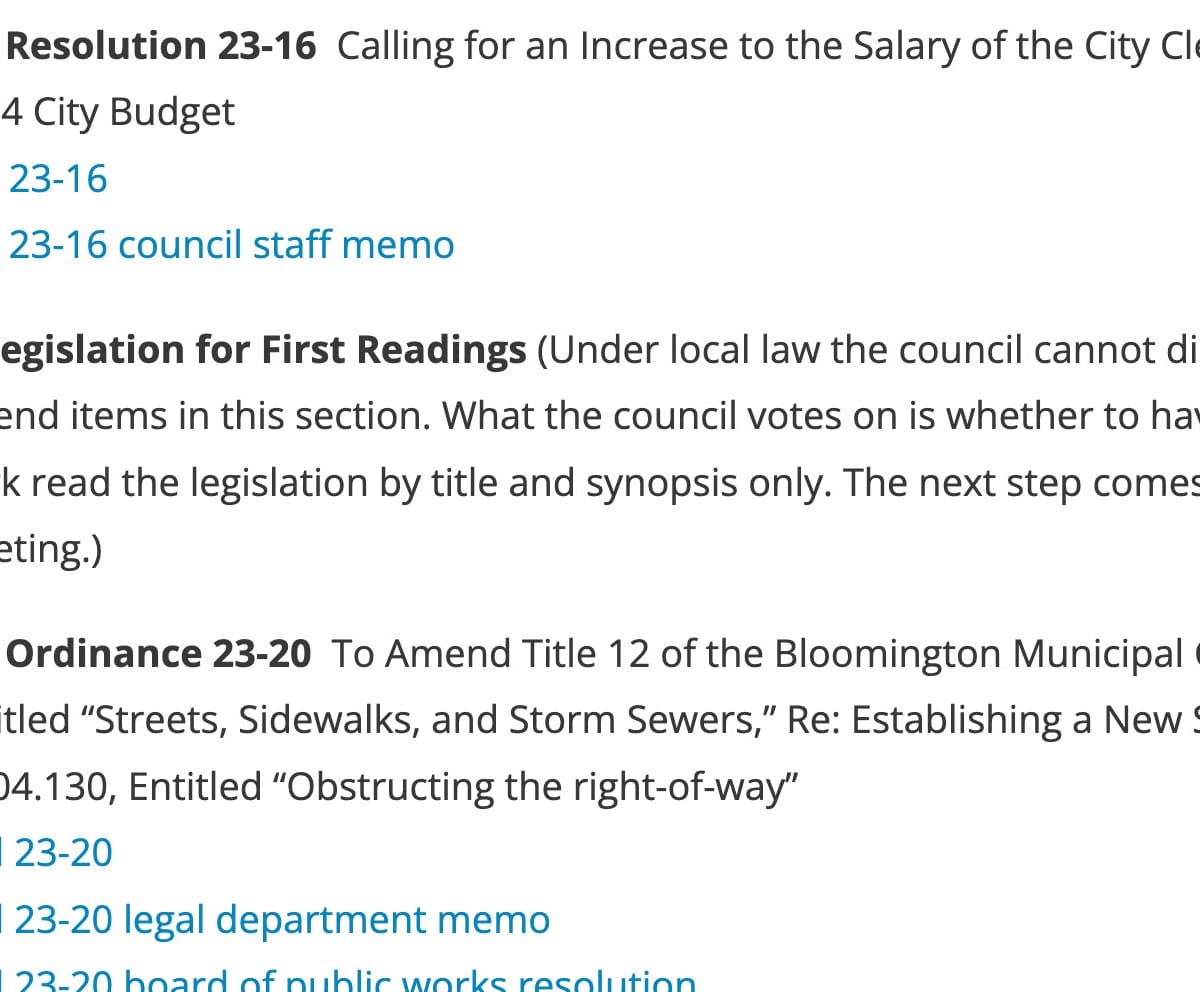 Bloomington City Council Agenda Sept. 6, 2023