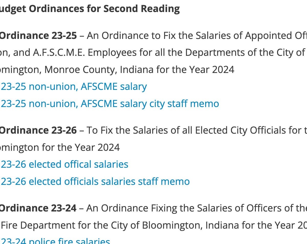 Bloomington City Council Agenda Oct. 11, 2023 (Special Budget Meeting)