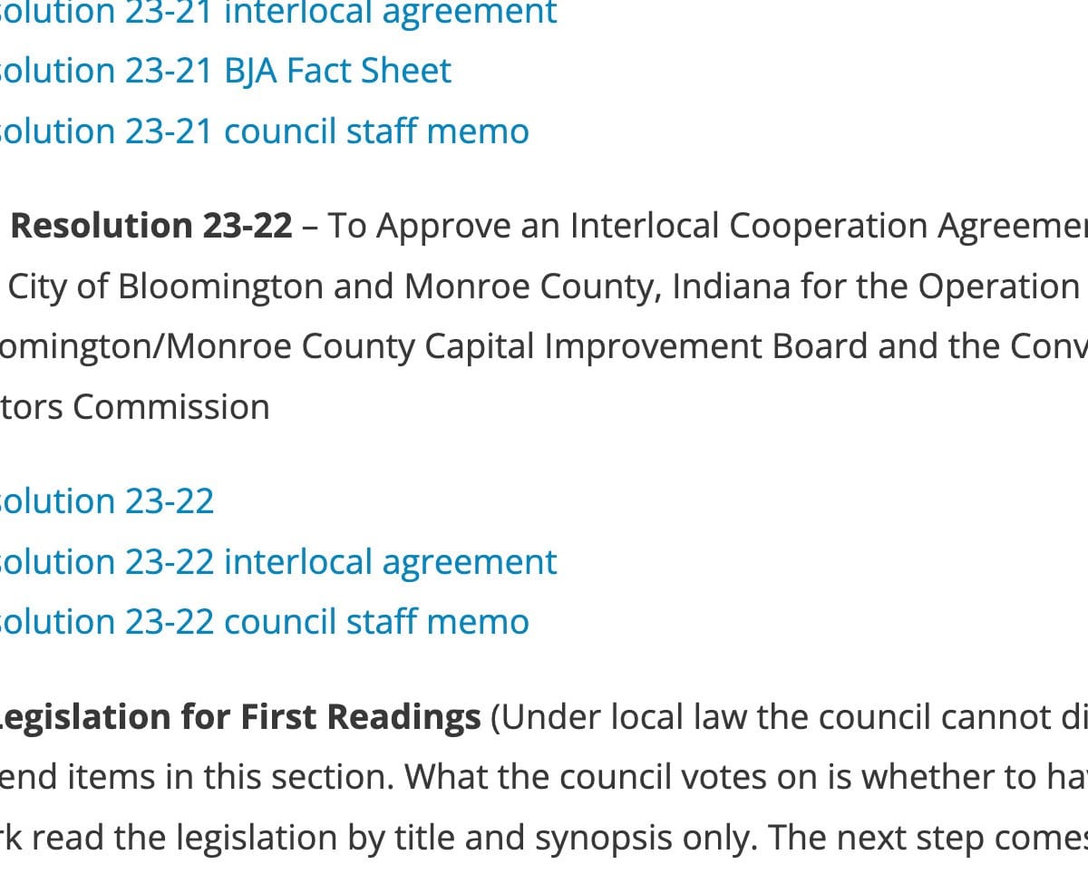 Bloomington City Council Agenda Nov. 15, 2023