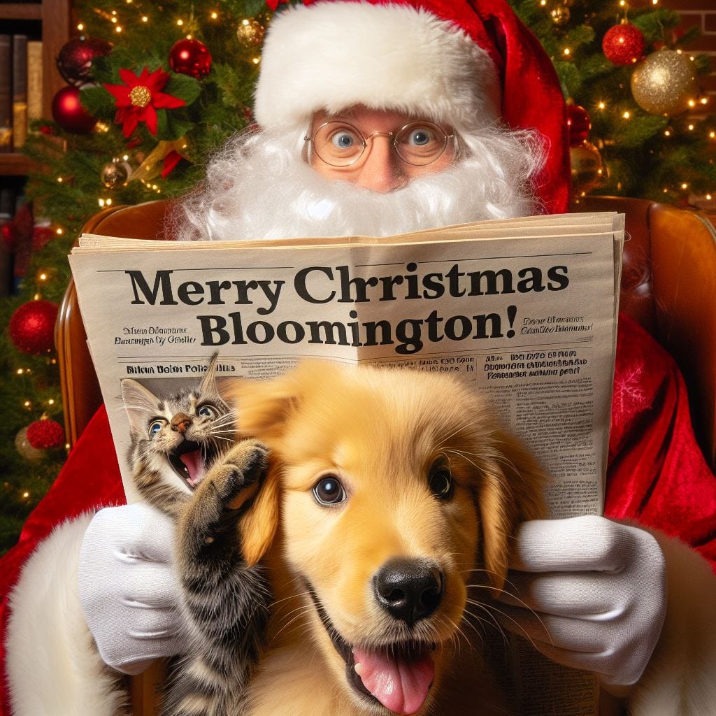 Image: Merry Christmas, Bloomington! (even if not everything is spelled exactly right)