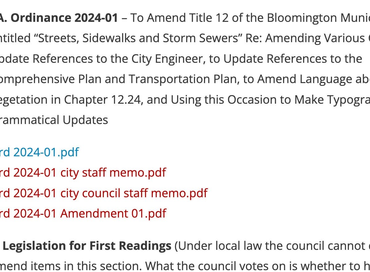 Bloomington City Council Agenda Feb. 14, 2024