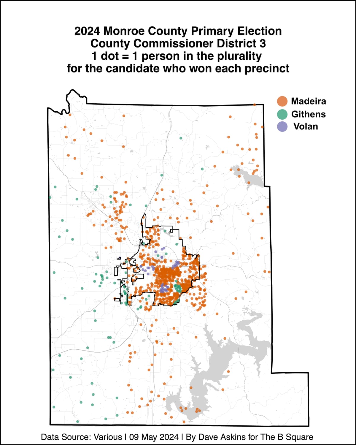 Mapping the Dems: 2024 Monroe County commissioner primary election results