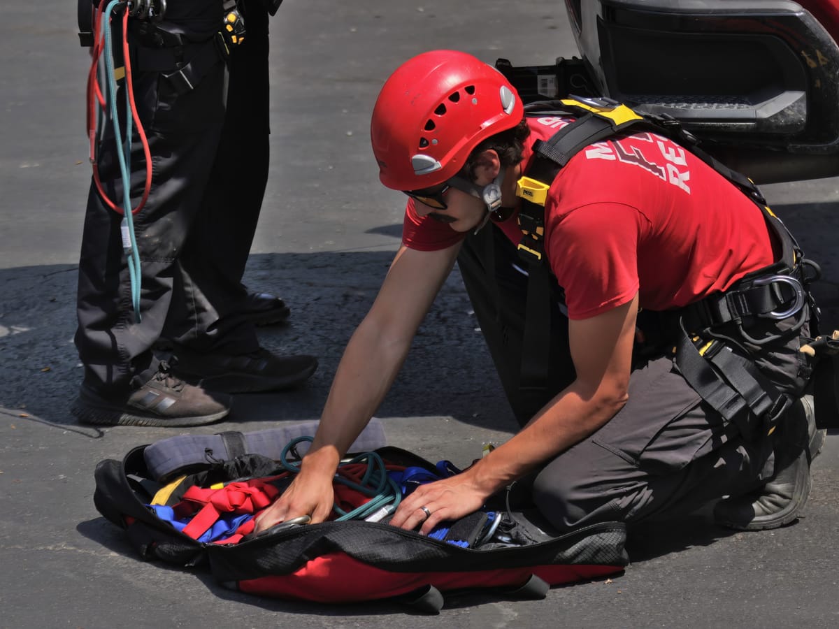 Photos: Technical rescue training for Monroe Fire Protection District firefighters  at construction site