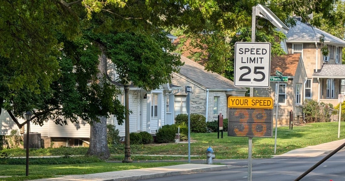 Driver speed feedback signs near university show most Bloomington motorists drive too fast