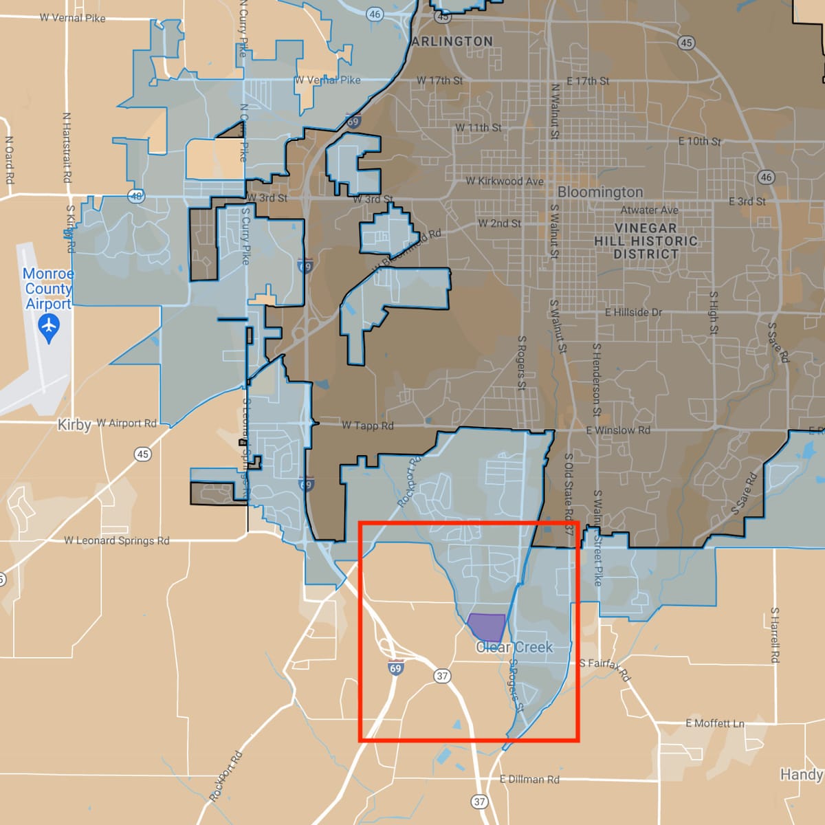 Rezone denied again by Monroe County for land south of Bloomington, near Clear Creek