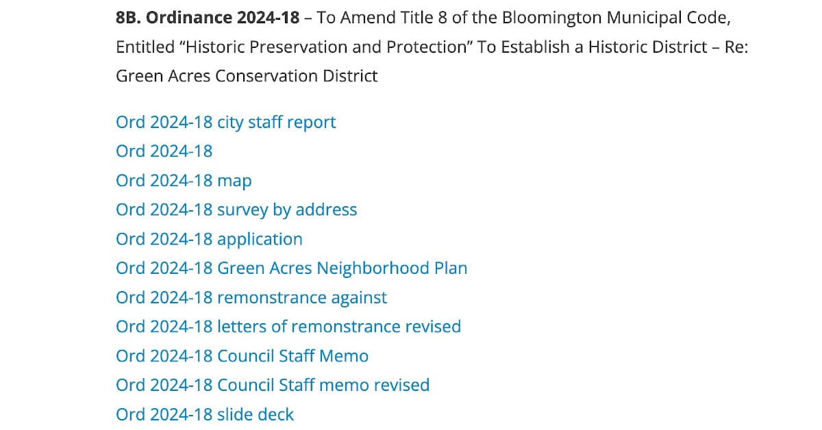 Bloomington City Council Agenda Oct. 1, 2024