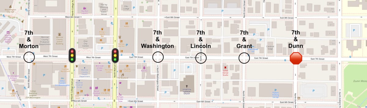 Stop signs at 7th-and-Dunn intersection now included in Bloomington city code