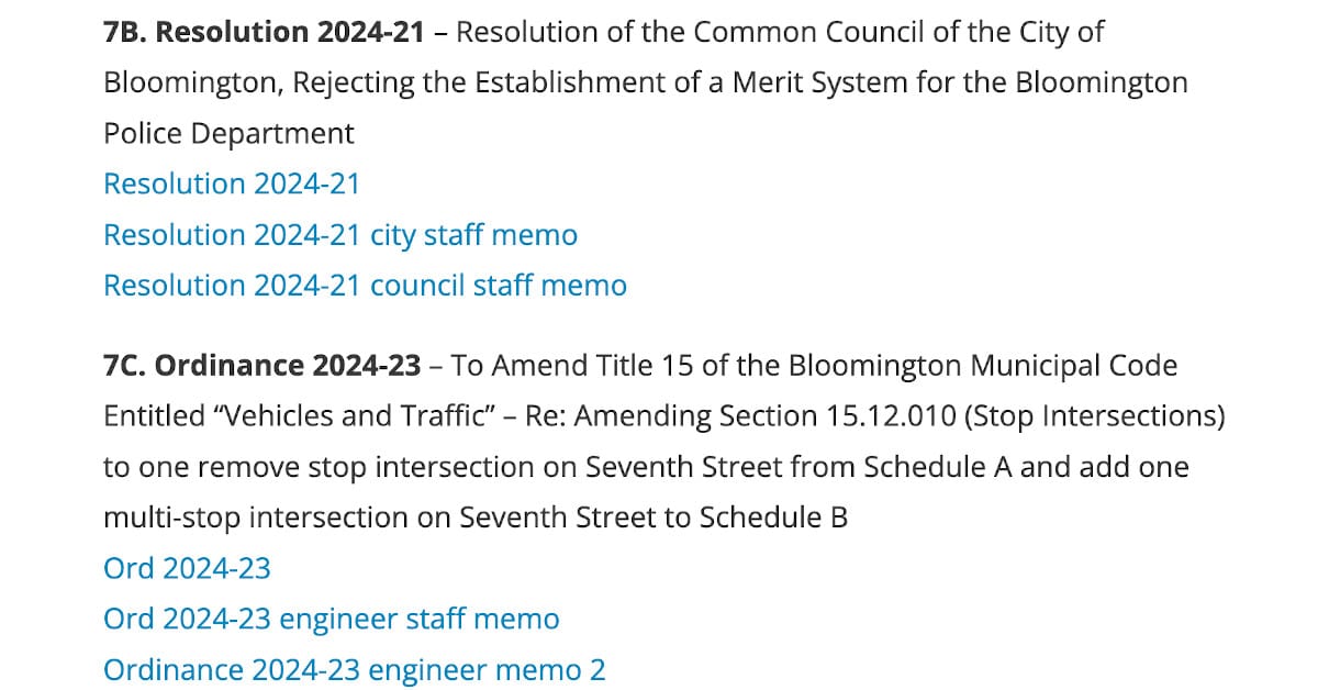 Bloomington City Council Agenda Nov. 6, 2024