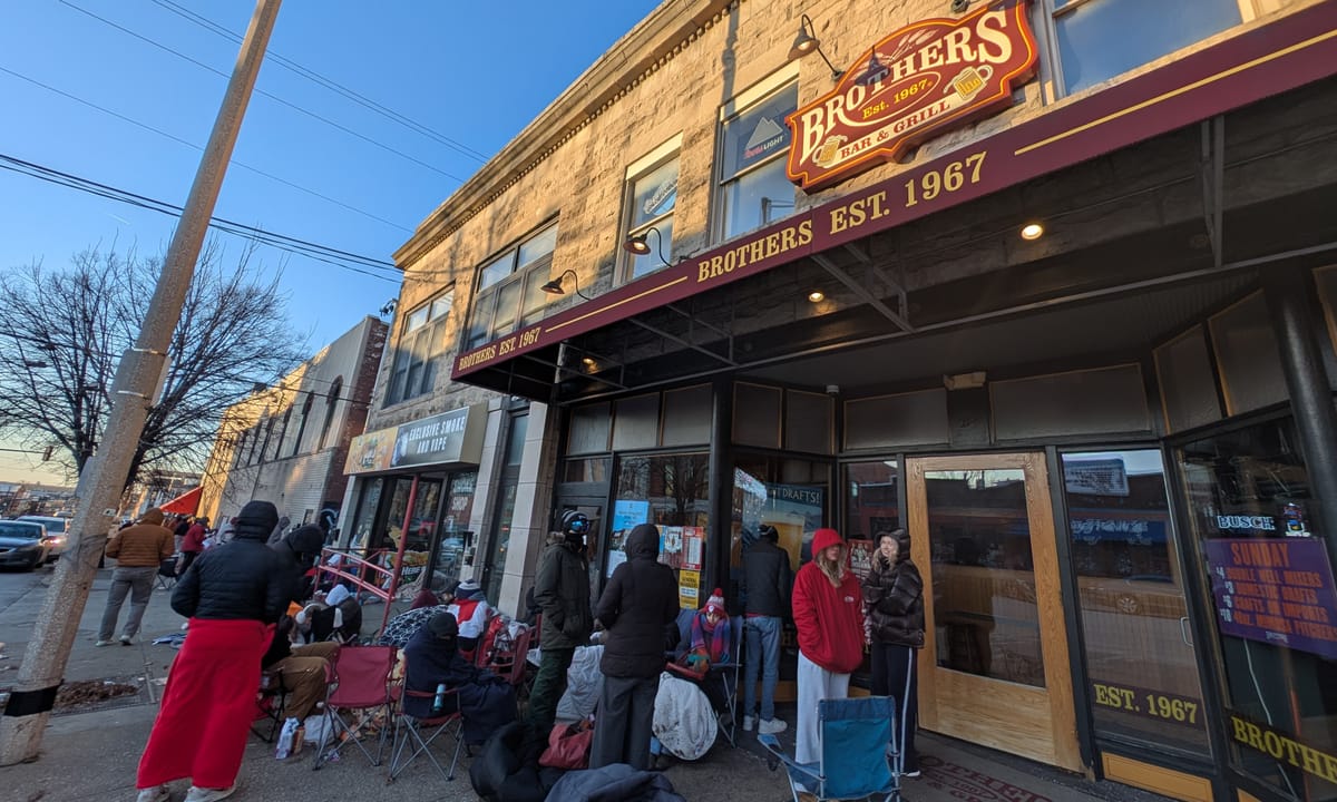 Downtown Bloomington watch-party rush: Lines wrap blocks as IU plays for football national title