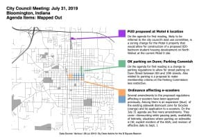 City Council Preview July 31, 2019: Scooters, a PUD, not Dunn parking