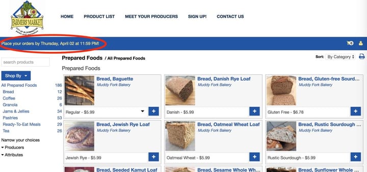 Bloomington farmers market to use pre-order, drive-through pickup to start season due to COVID-19 protocols