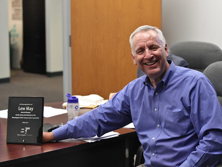 After 23 years, retiring Bloomington Transit GM  Lew May says: “It’s just been a wonderful ride.”