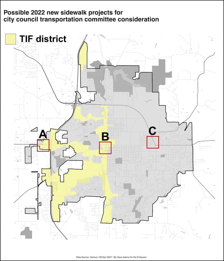 Sidewalk projects: Bloomington city council committee set to apply new criteria for decisions on limited funds for 2022