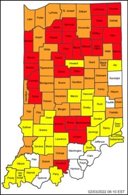 [Updated: MoCo, Bloomington closed Friday] Don’t travel: Monroe County warning in effect as of 4:50 a.m. Feb. 3, 2022