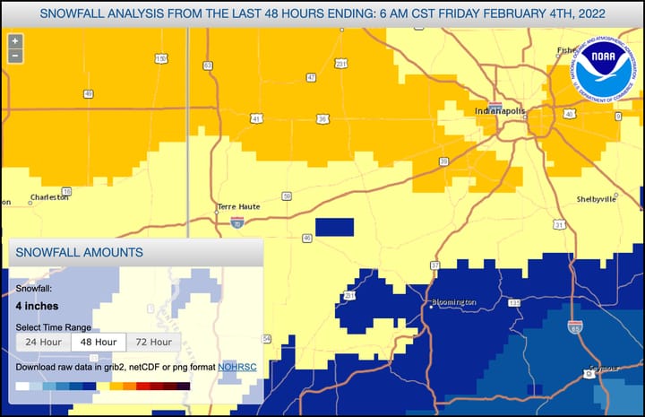 [Updated: From orange to yellow] Monroe County after-storm notebook: Travel status goes from red down to orange; Bloomington property owners must clear sidewalks