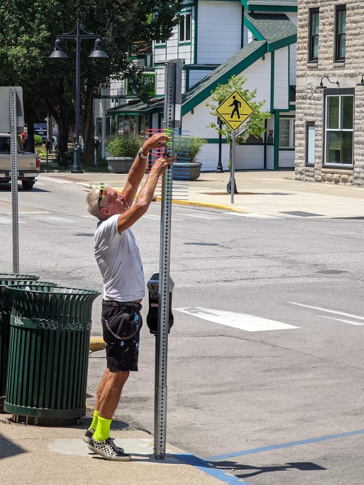 Caught in the artistic act: Two installations in downtown Bloomington on Saturday, a third to come