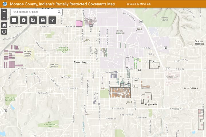 Map of racially restrictive covenants  released by Monroe County recorder