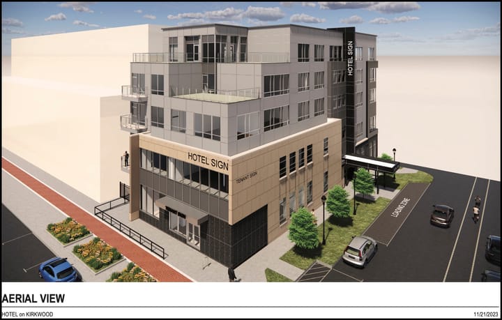 Boutique hotel above former Peoples Bank on Kirkwood OK’d for height