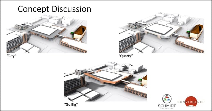 Convention center design: Early schematics show 3 options, Monroe County CIB sets Sept. 16 for input