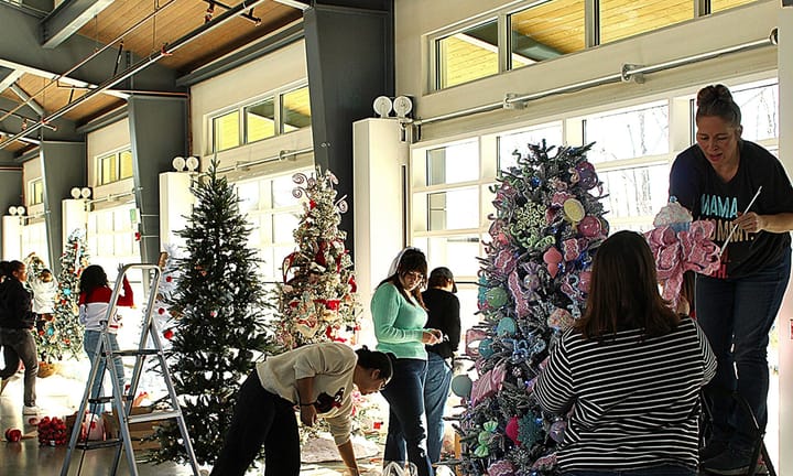 Bloomington’s Switchyard pavilion hosts ‘Hope for the Holidays’ preview ahead of live tree auction