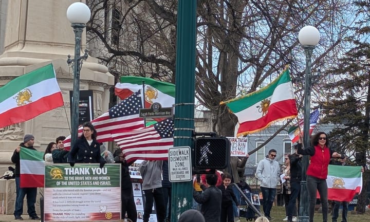 Iranians in Bloomington demonstrate in support of strikes targeting Tehran regime